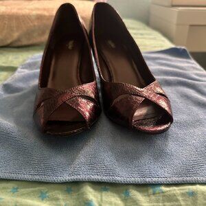 NWOT MOSSIMO WOMEN'S FAUX SNAKESKIN PEEP TOE HEELS PUMPS SHOS SIZE 10